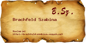 Brachfeld Szabina névjegykártya