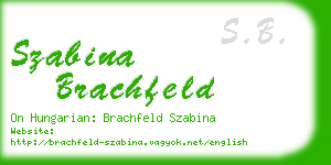 szabina brachfeld business card